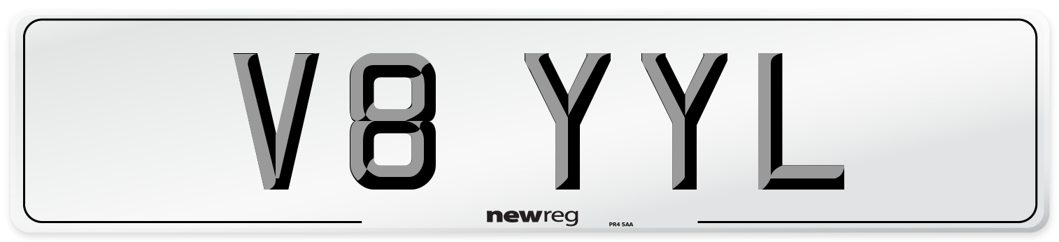 V8 YYL Number Plate from New Reg